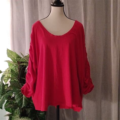 Terra And Sky Tops Terra Sky Ruched Sleeve Top Poshmark