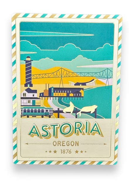 Astoria - Oregon - Postcard - Textured Foil – Landmarks Unlimited