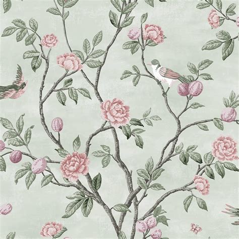 Laura Ashley Eglantine Eau De Nil Wallpaper Amazon Co Uk DIY Tools