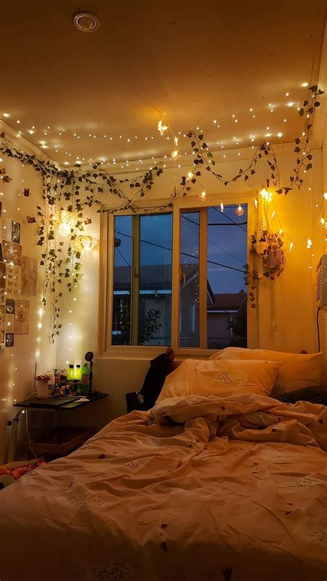 Aesthetic Fairy Lights Comfy Bedroom Decor Ideas