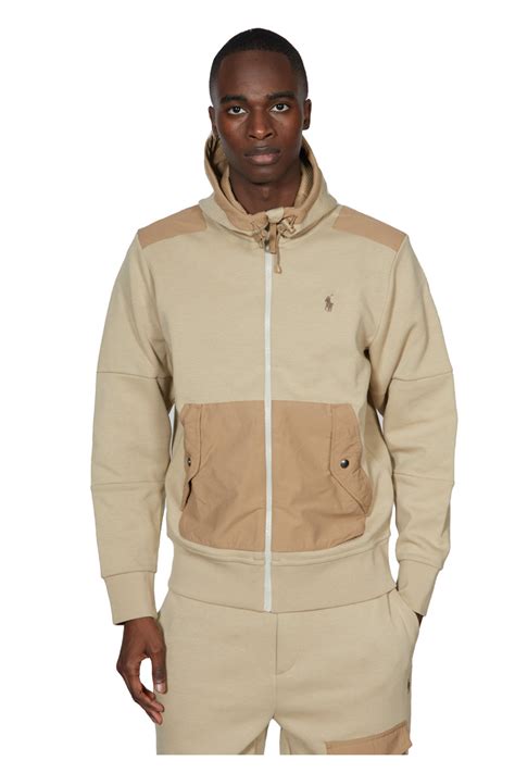 Sweatshirt Zip Capuche Bi Mati Re Beige