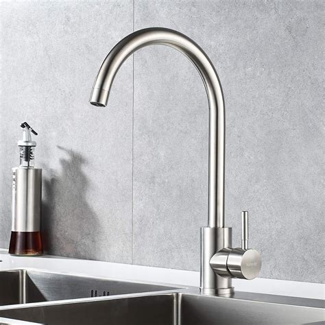 Single Lever Gooseneck Mixer Tap Modern Kitchen Cold /Hot Water Tap