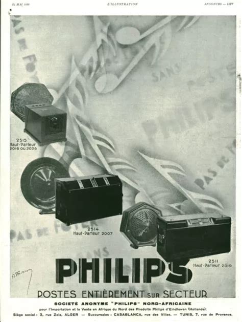 Publicit Ancienne Postes Radios Philips Issue De Magazine A