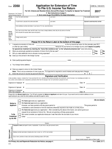 Fillable Online About Form Application For Extension Of Time To