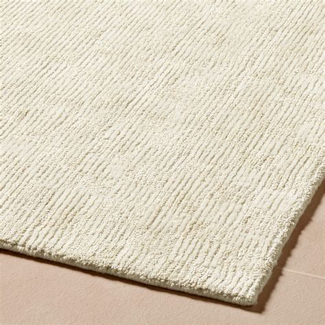 Stassi Warm White Check New Zealand Wool And Jute Area Rug 5x8 Cb2