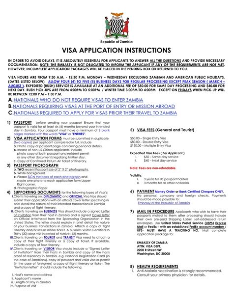 Zambian Passport Application PDF Form FormsPal