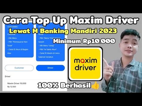 Cara Top Up Maxim Driver Lewat M Banking Mandiri Livin By