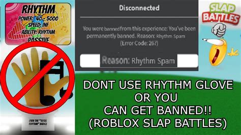 Do Not Use The Rhythm Glove Or You Can Get Perm Banned Roblox Slap