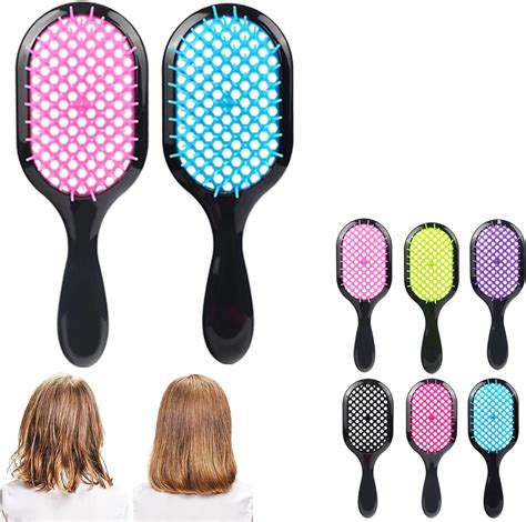 Generic Detangling Hair Brush Hollow Out Soft Flexible Scalp Massage Comb For Wet