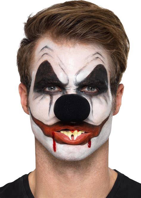 Kit de Maquillage Clown Sinistre Noir et Blanc Aux Feux de la Fête