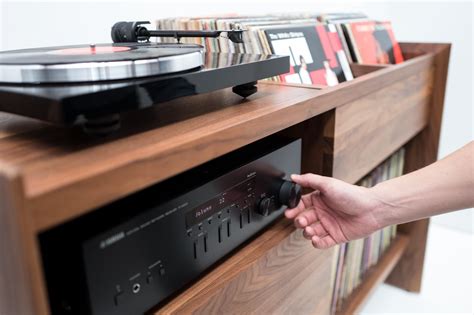 Unison Vinyl Record Storage Stand In Natural Walnut For Sale At