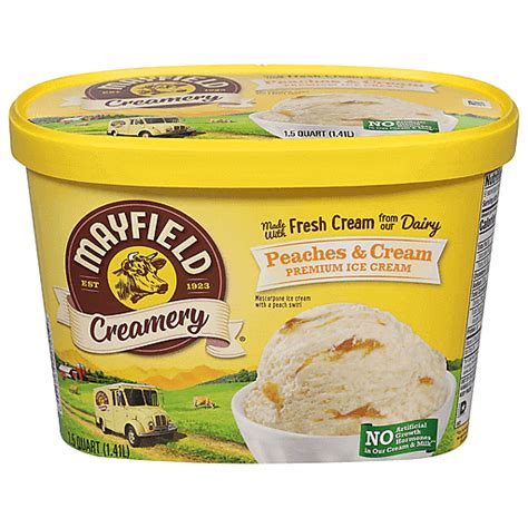 Mayfield Creamery Ice Cream Premium Peaches And Cream 1 5 Qt Ice