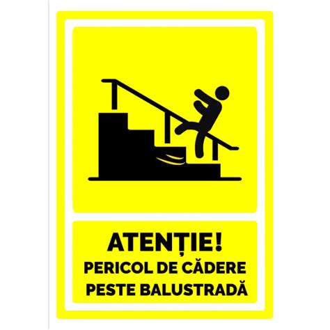 Indicator De Securitate Atentie Pericol De Cadere Peste Balustrada