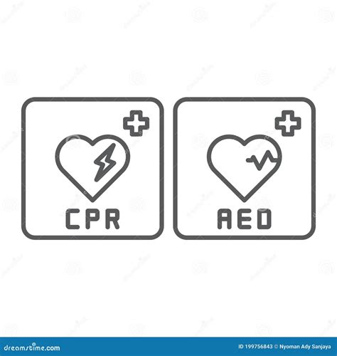 Aed Emergency Defibrillator Aed Aid Cpr Vector Icon Symbol Isolated On White Background Stock