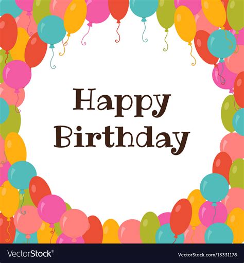 Happy birthday card template with colorful Vector Image