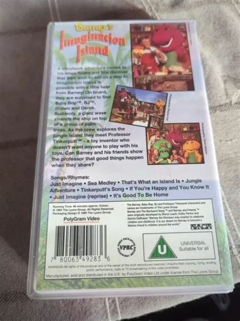 Barney Imagination Island Vhs Sing Along Video Tape Polygram Vintage