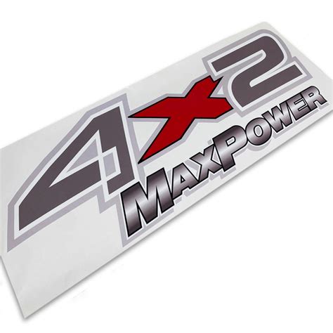 Adesivo 4x2 Max Power Ford F 250 Emblema Lateral Prata Par