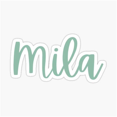 Mila Name Sage Green Sticker For Sale By Moxsto Redbubble