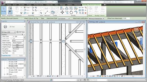 Autodesk Revit Wooden Roof Structure Youtube