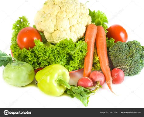 Verduras Aisladas Sobre Fondo Blanco Verduras Frescas Vegetales