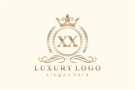 Initial Xx Letter Royal Luxury Logo Template In Vector Art For