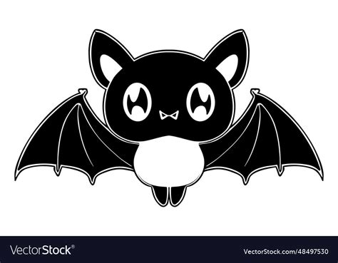 Cute bat cartoon silhouette Royalty Free Vector Image