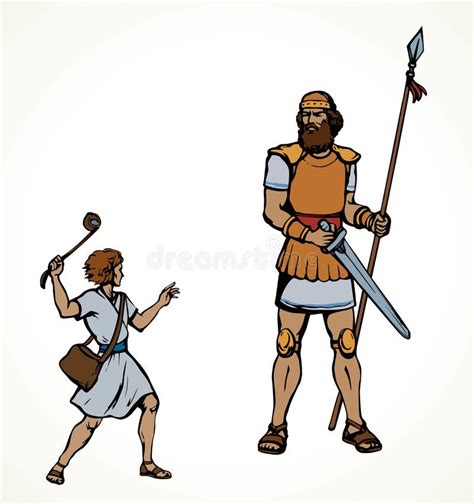 David Et Goliath Illustration De Vecteur Illustration Du Guerre 3295757