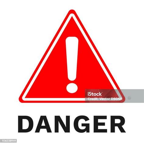 danger sign red triangle  exclamation mark vector illustration