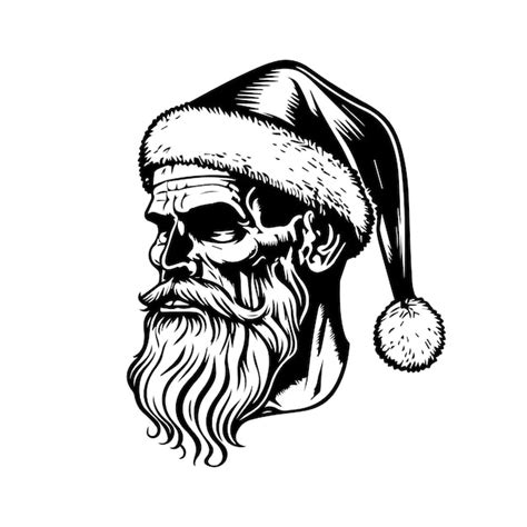 Premium Vector Smile Skull Wearing A Santa Claus Hat Perfect For The