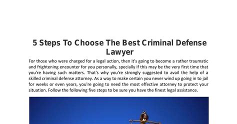 5 Steps To Choose The Best Criminal Defense Lawyer Pdf Docdroid