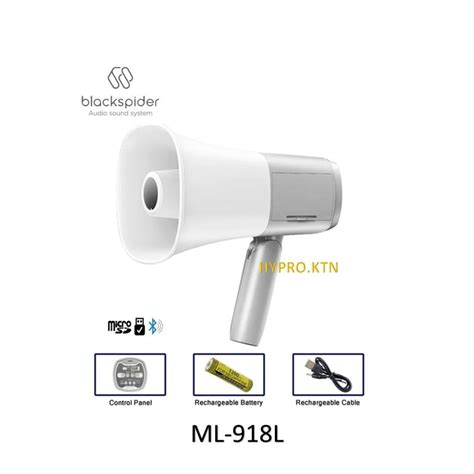 Black Spider ML 918L Megaphone Loud Hailer With Siren USB AUX