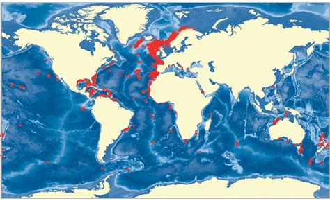 Current Global Distribution Of Reef Frameworkforming Cold Water Corals