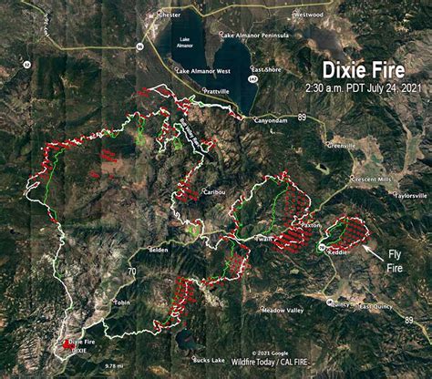 Dixie Fire Grows Rapidly Prompting More Evacuations Wildfire Today