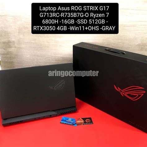 Aringo Laptop Asus Rog Strix G17 G713rc R735b7g O Ryzen 7 6800h 16gb