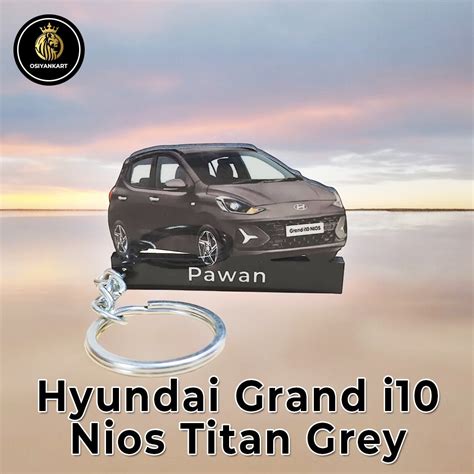 Best Hyundai Grand I Nios Titan Grey Car Keychain Osiyankart