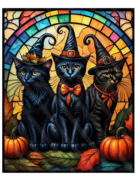 Halloween Sign Printable Sublimation Rectangle Graphic Black Cats