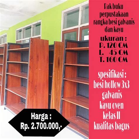 Rak Buku Perpustakaan Rangka Besi Galvanis