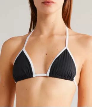 Solid Striped Iris Rib Bikini Top