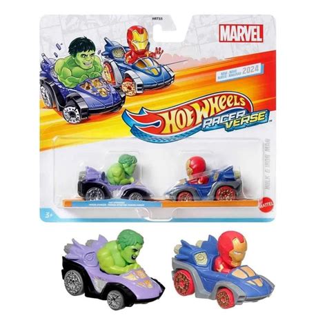 Машинка Hot Wheels Racer Verse Marvel Hulk Iron Man купить на OZON по низкой цене 1621279352