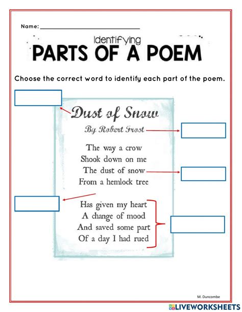 Poem Activities For Th Grade