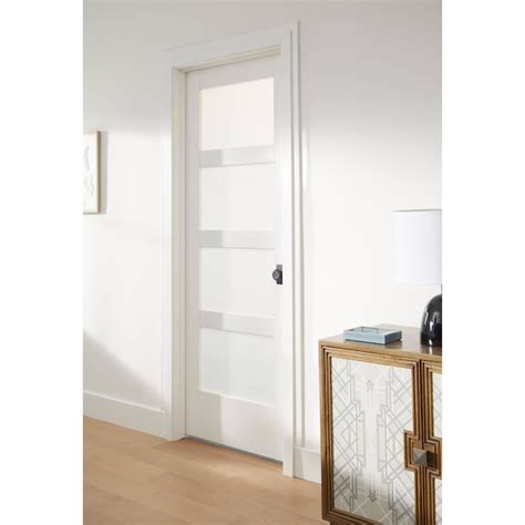 Jeld Wen Moda Pmt1044 36 In X 80 In Frosted Glass Smooth Solid Core Primed Mdf Slab Door In The