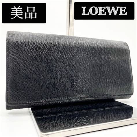 ヤフオク 美品 アナグラム エンボス Loewe ロエベ 長財