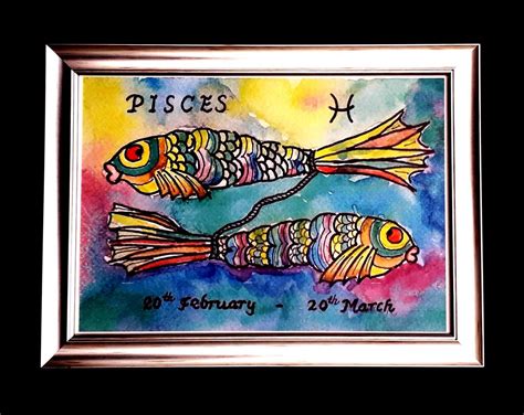 Pisces Wall Art Pisces Print Home Decor A And A Pisces Etsy