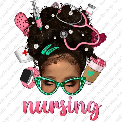 Messy Bun Medical Assistant Life Png Sublimation Design Etsy