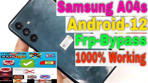 Samsung Galaxy A04s Frp Bypass Android 12 Samsung