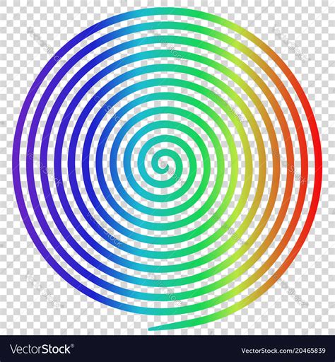 Rainbow Round Abstract Vortex Hypnotic Spiral Vector Image