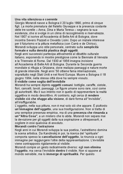 Morandi - Riassunto delle sue Opere e Poetica - Studocu