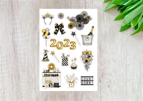 New Years Stickers Stickers Happy New Year Stickers Etsy