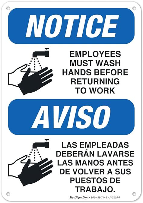 Bilingual Wash Hands Sign