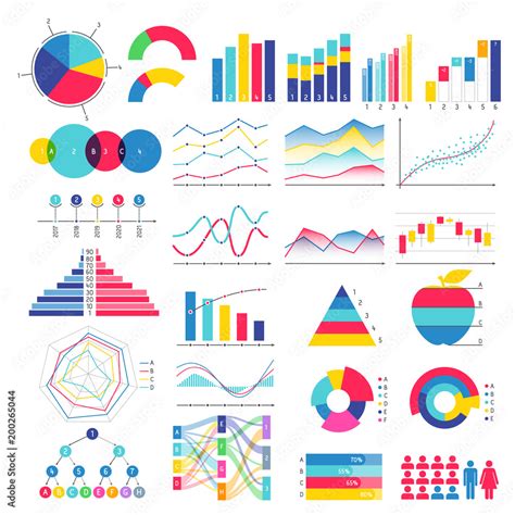 Colorful Graphs And Charts Design Stock Vector Adobe Stock